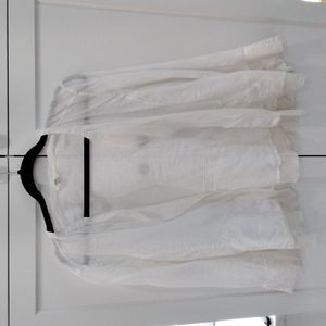 Eileen Fisher linen silk trim jacket size medium